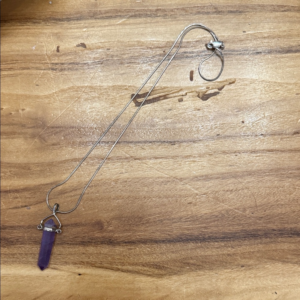 Sterling Silver Amethyst Crystal Necklace
